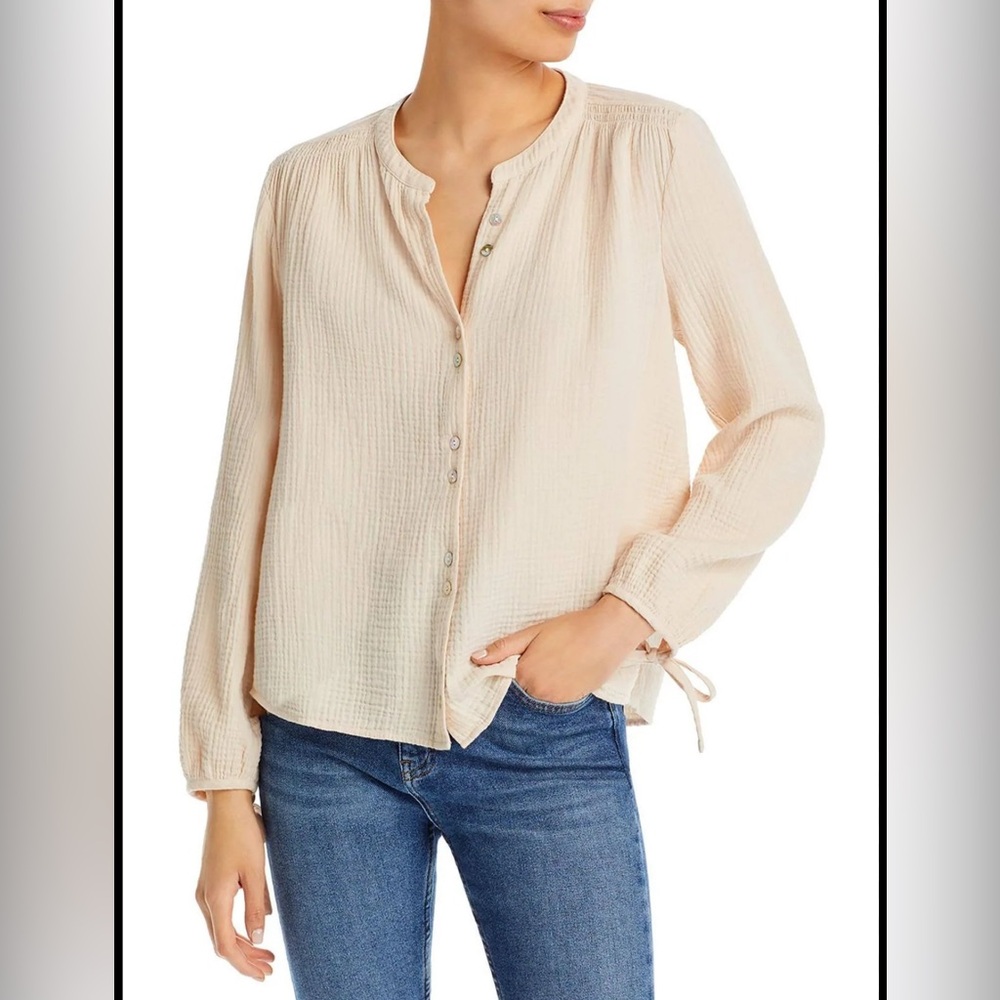 Faherty Everleigh dream cotton gauze top || size L || organic Cotton ||